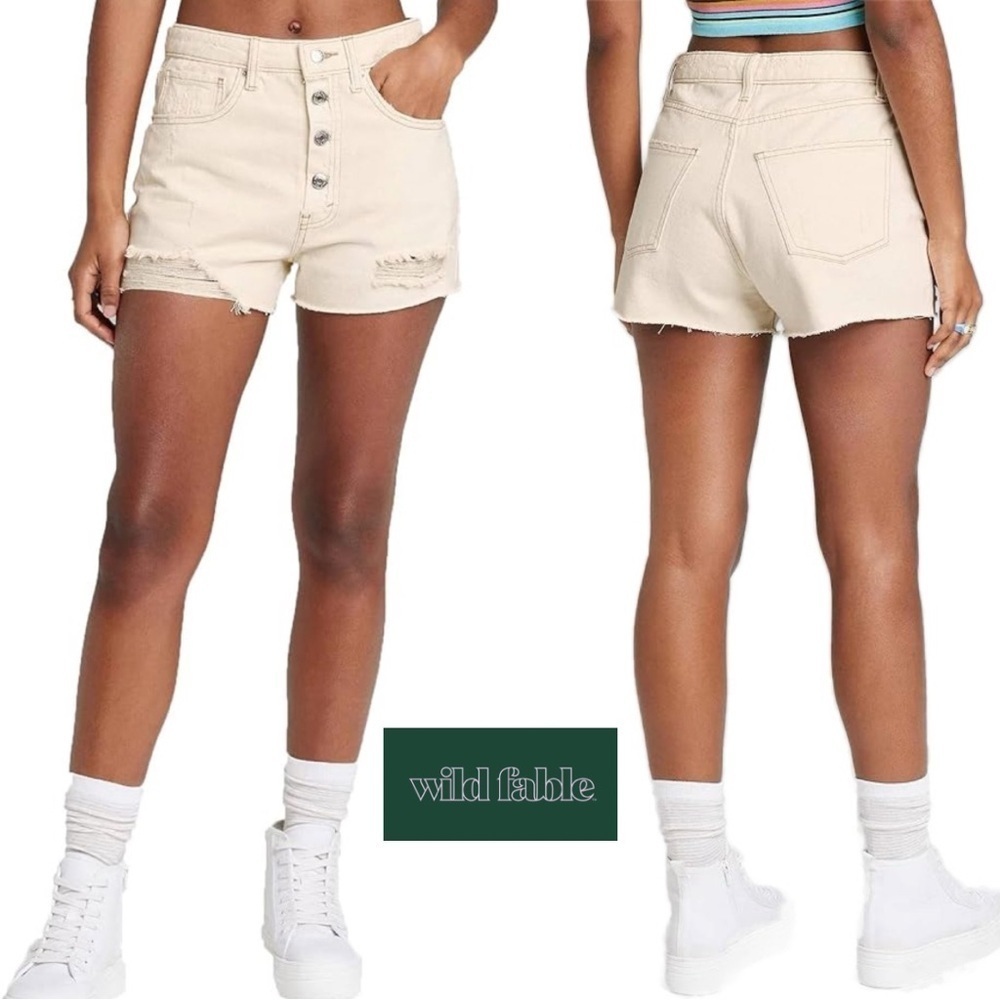WILD FABLE Women's Super-High Rise Cut-Off Jean Shorts - Size 4